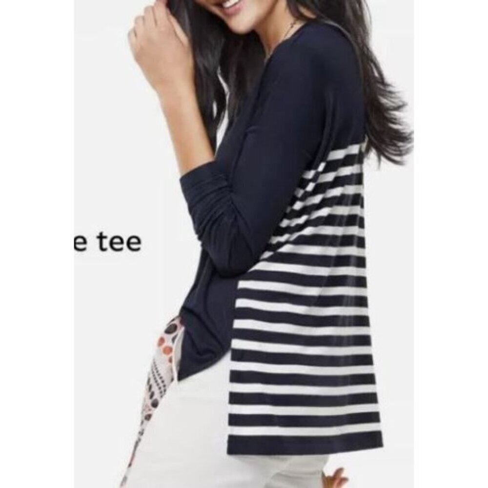 Cabi Lighthouse Oversized Loose Slouchy Tee Top Women Size Medium Long Sleeve